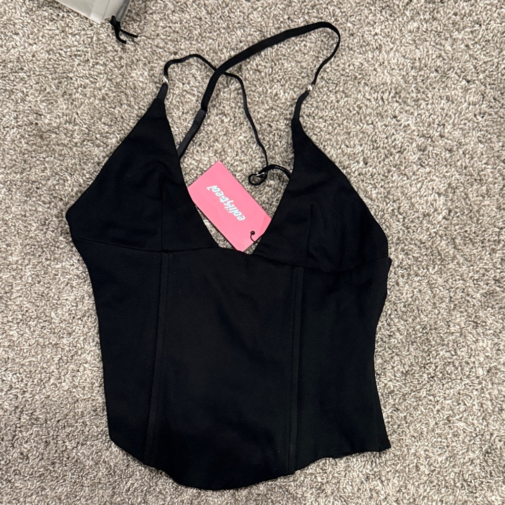Edikted Black V-Neck corset